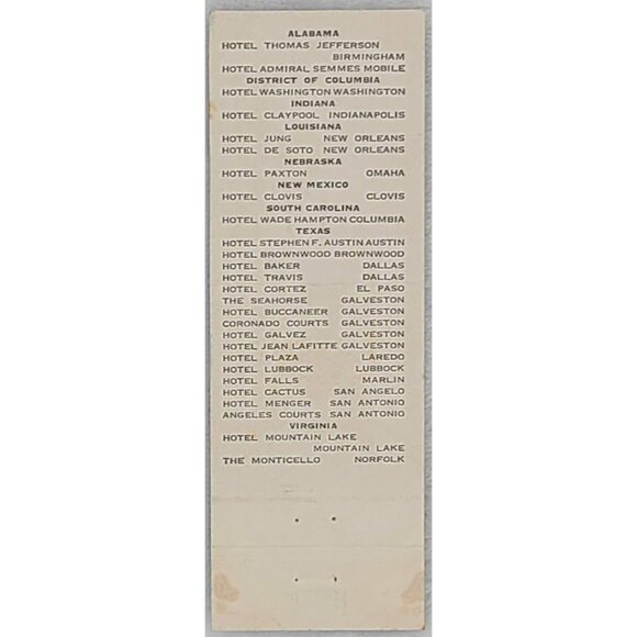 Matchbook Cover The Baker Hotel Dallas TX Texas - Picture 3 of 5